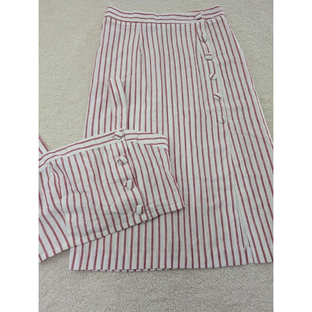 Forever 21 Contemporary Large Crop Top Skirt Set Linen Blend Festival Fun - Picture 4 of 15